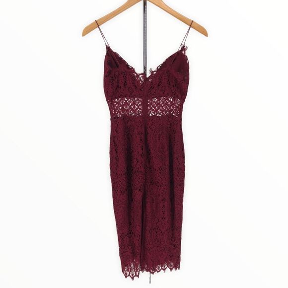 ASOS Petite Lace Inset Cami Strap Midi Pencil Dress Burgundy NWT size 2P - Picture 9 of 13